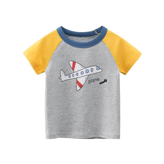 Nueva ropa para niños, camiseta de manga corta para niños, ropa de media manga para niños