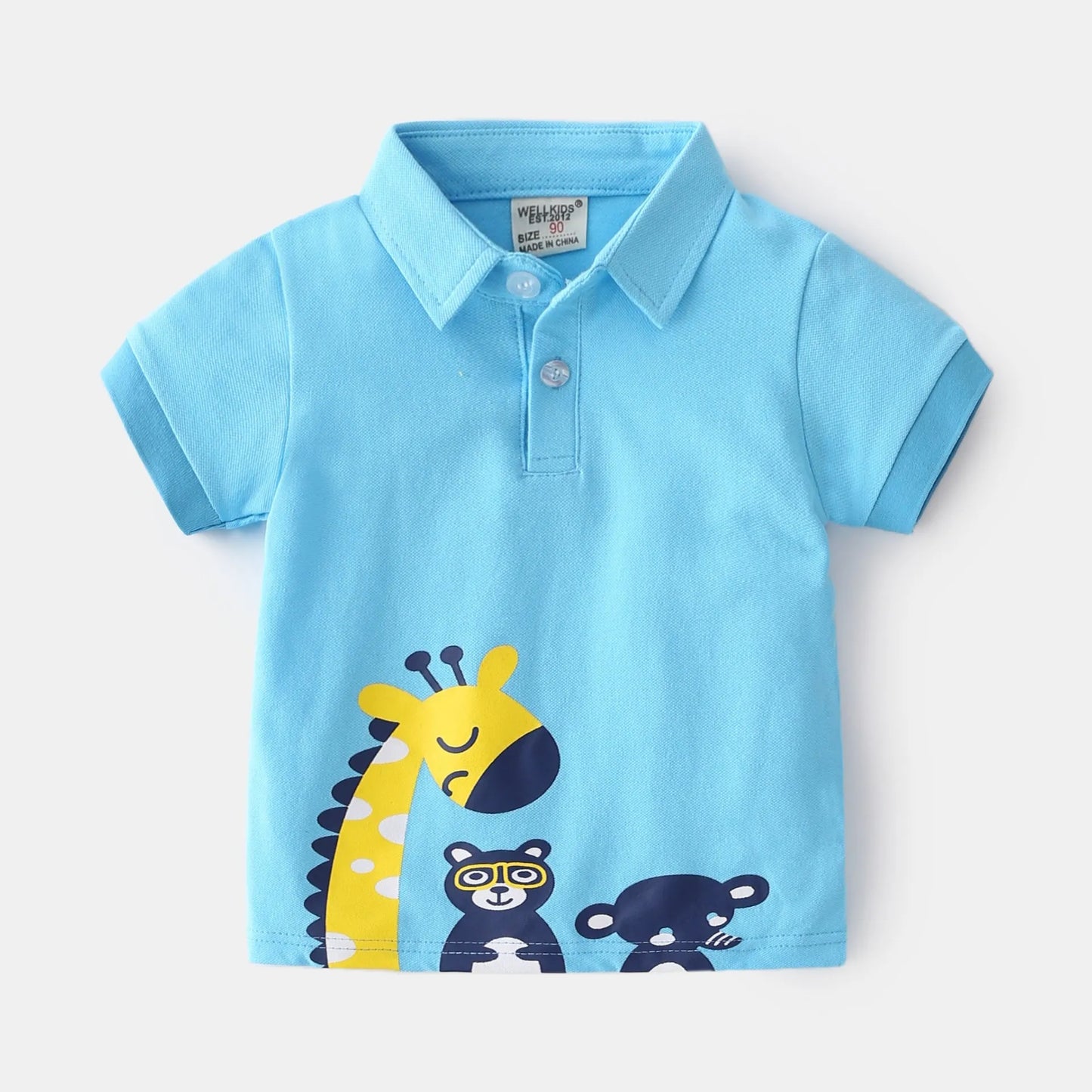 Camiseta casual sin capucha con dibujos animados lindos y animales para niño 