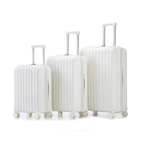 ABS Spinner Wheel Luggage  Carry On Suitcase  With Cup Holder  USB Port  Phone Holder 20  24   28