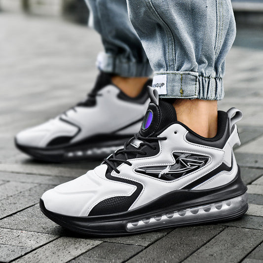 Zapatillas deportivas con cordones y amortiguación de aire para hombre, ligeras, de suela gruesa, informales, a la moda, para correr