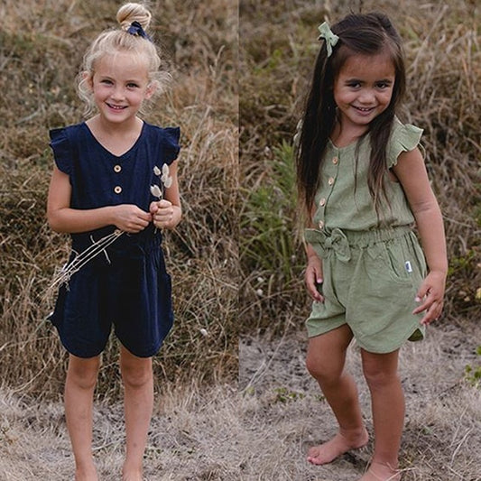 Ropa para niña pequeña, manga con volantes de verano para bebés y niñas