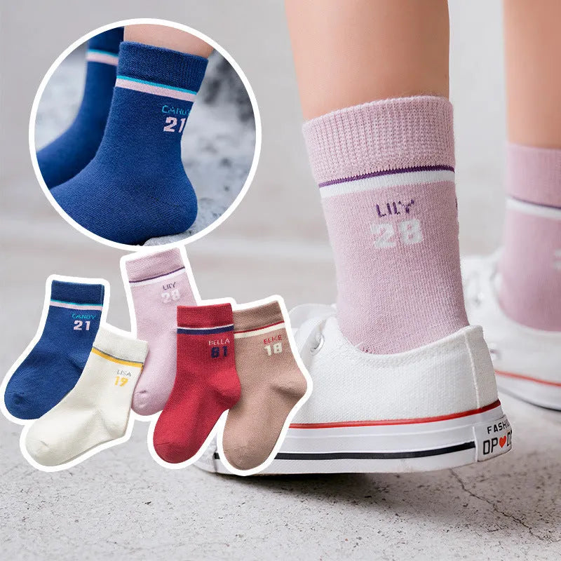 Paquete post otoño e invierno calcetines para niños calcetines deportivos 5 pares