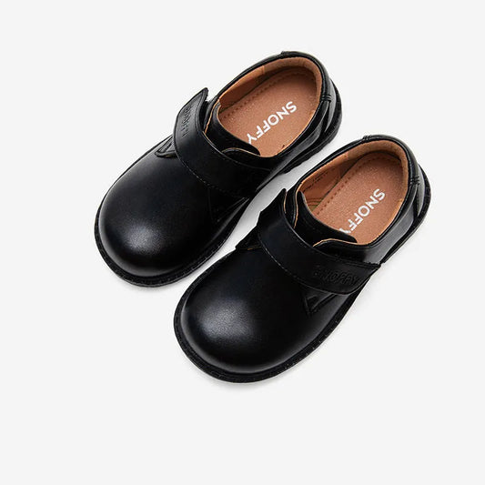 Zapatos de cuero para espectáculo de niños británicos Zapatos de cuero negros