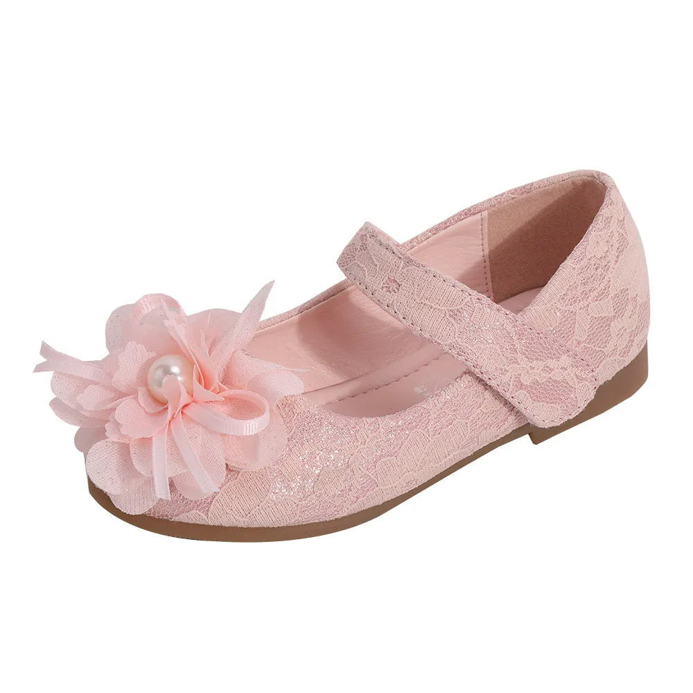 Zapatos de vestir para niñas Zapatos de princesa con encaje de flores
