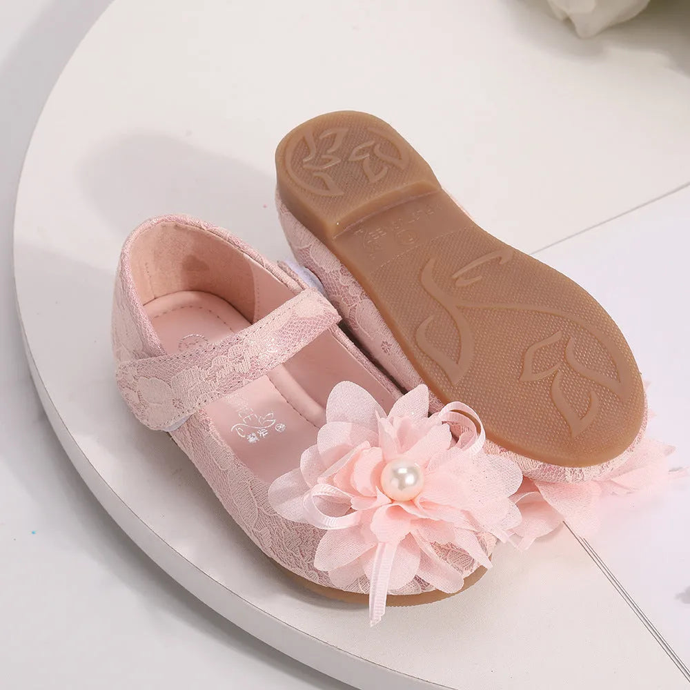 Zapatos de vestir para niñas Zapatos de princesa con encaje de flores