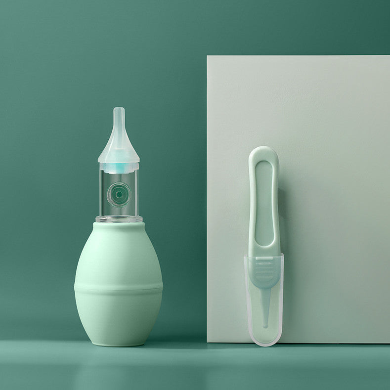 Aspirador Nasal de silicona para bebés, tipo bomba, limpiador de moco nasal frío neonatal