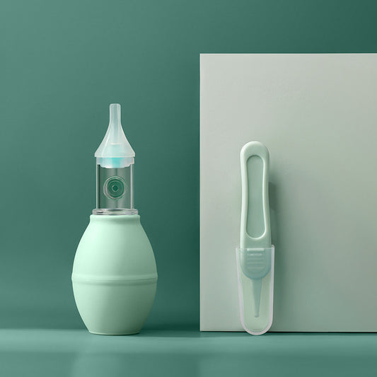 Aspirador Nasal de silicona para bebés, tipo bomba, limpiador de moco nasal frío neonatal