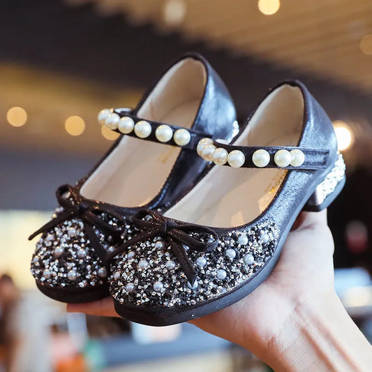 Zapatos de cuero Suela suave Zapatos de princesa Aisha Zapatos de cristal para niños Zapatos de bebé intermitentes