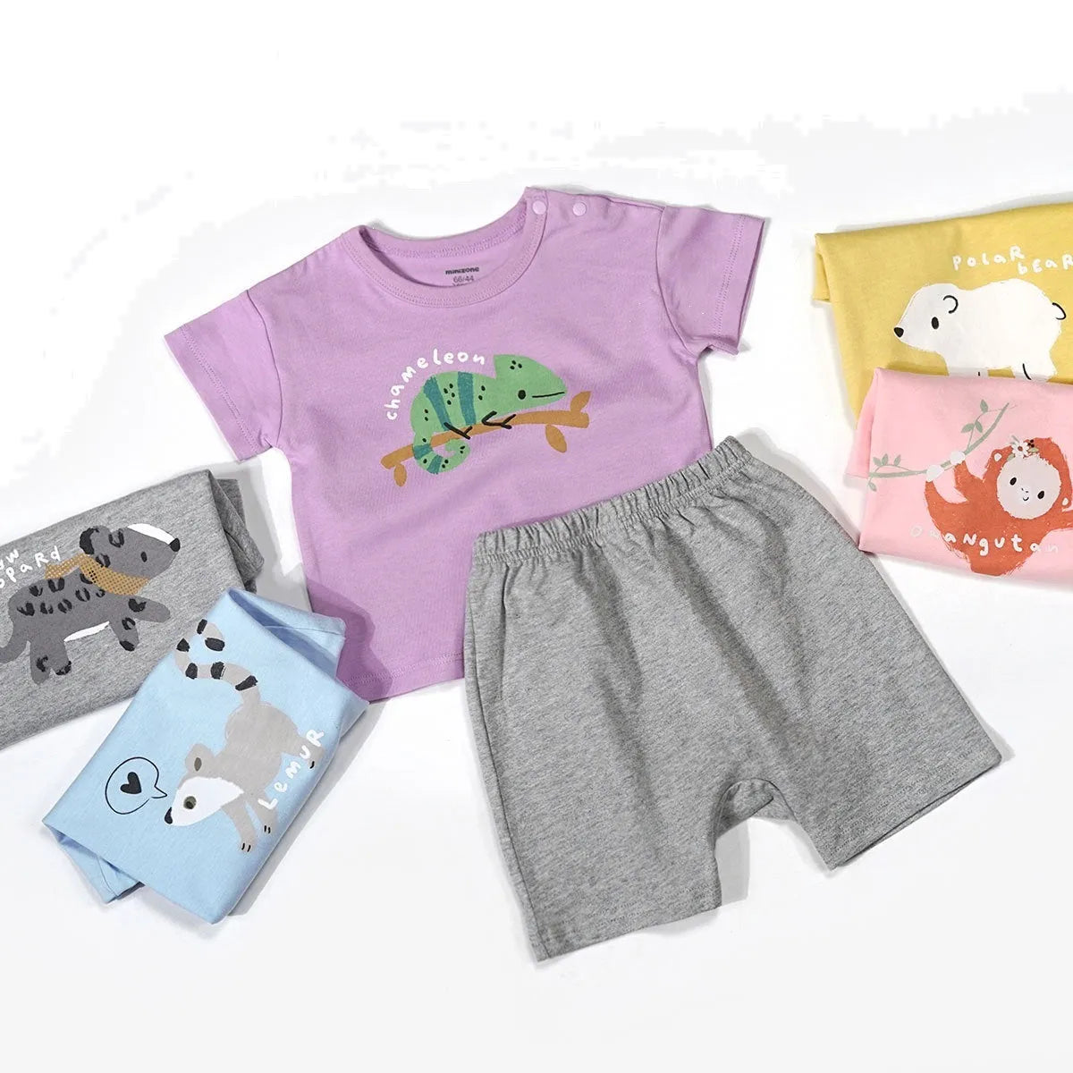 Camiseta de manga corta de algodón para bebé de estilo occidental, pantalones cortos, traje suelto para hombres y mujeres