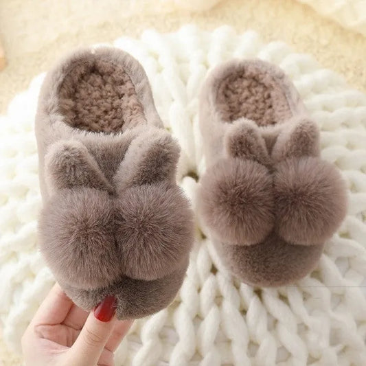 Cuhk Pantuflas Infantiles De Algodón De Invierno, para Y Niñas, Una Familia De Tres Padres, Zapatos Cálidos De Felpa