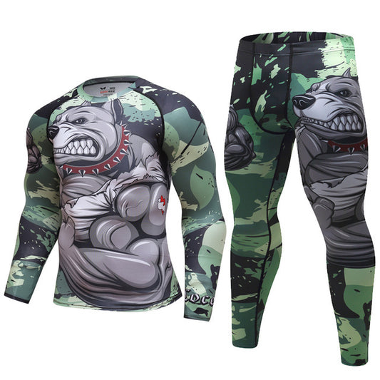 Conjunto de chándal para hombre D Camiseta de compresión animal Pantalones Piel