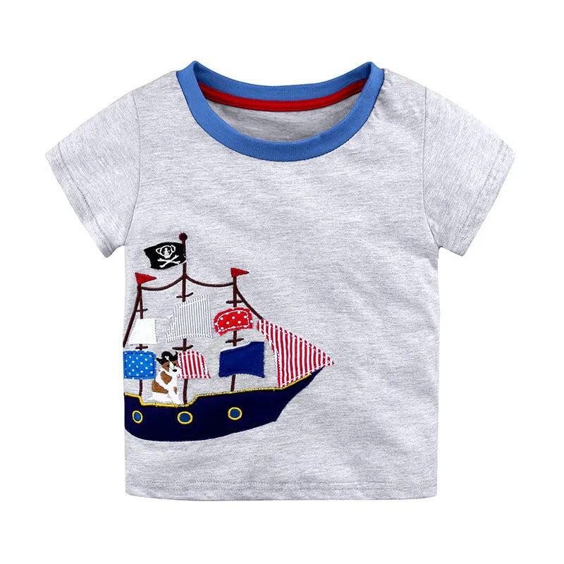 Camiseta de algodón de punto de manga corta para hombre y mujer