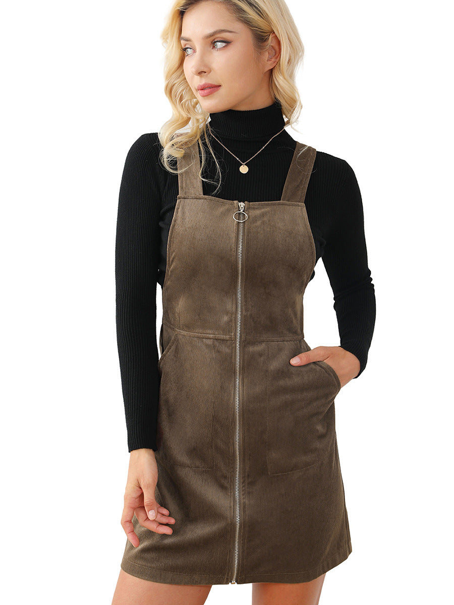 Women's Retro Autumn Solid Color Sleeveless Dress