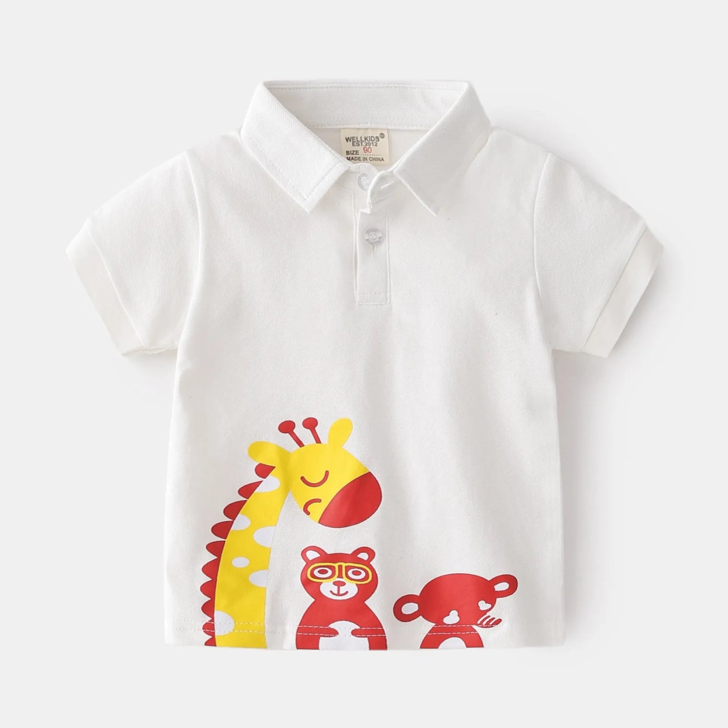 Camiseta casual sin capucha con dibujos animados lindos y animales para niño 
