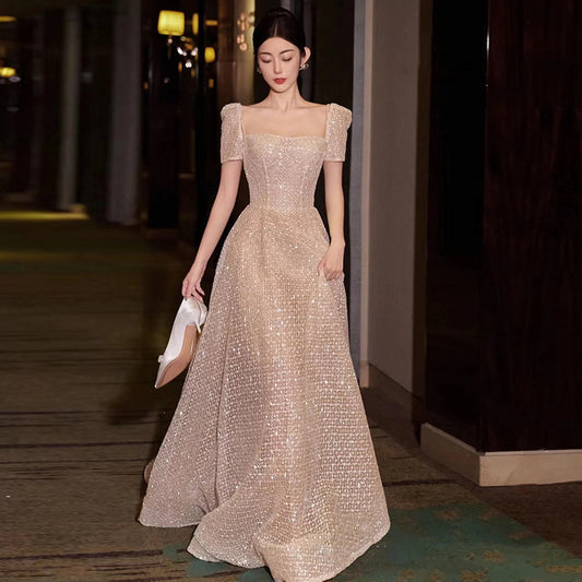 Vestido de novia de banquete, estilo hada temperamental, ajustado y adelgazante.