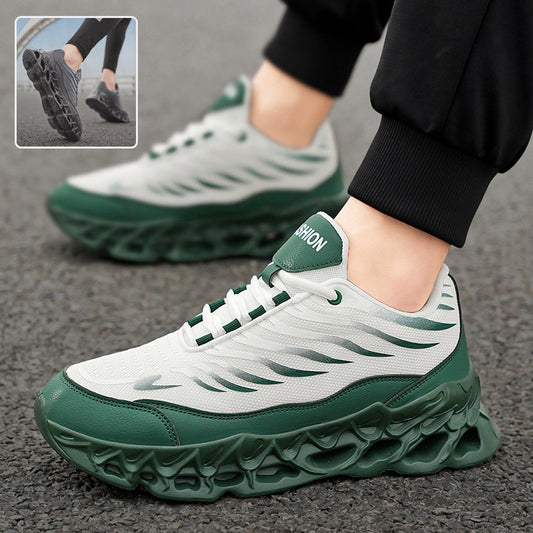 Zapatillas deportivas con cordones para hombre, suela gruesa, vulcanizadas, para correr al aire libre y deportes casuales.