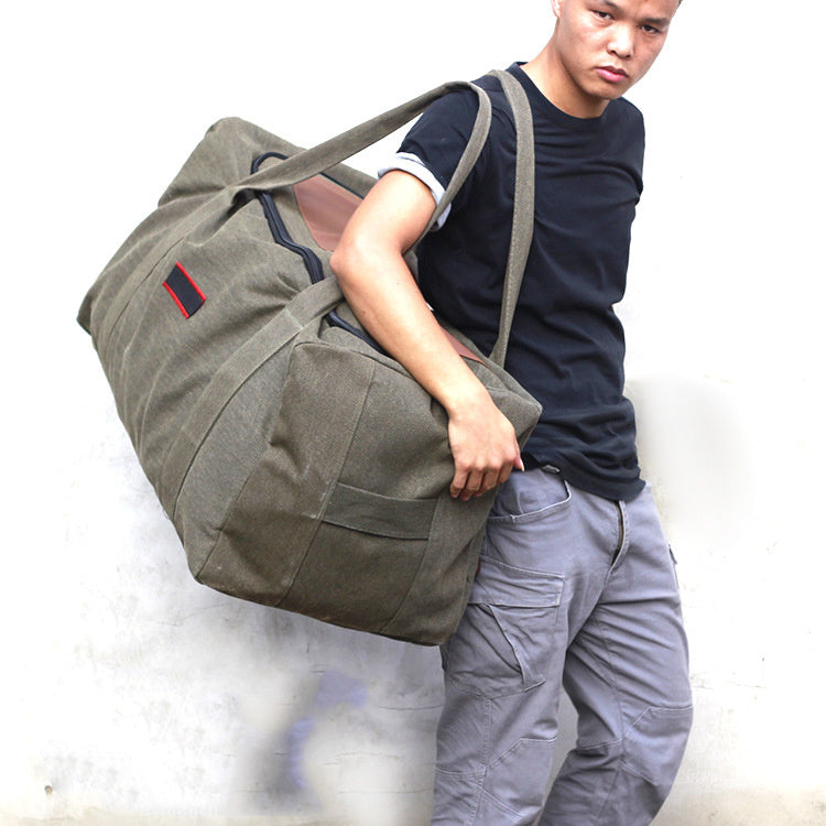 Bolsa de lona de gran capacidad para equipaje de mano, bolsa de viaje, bolsa grande para mudanzas de hombre