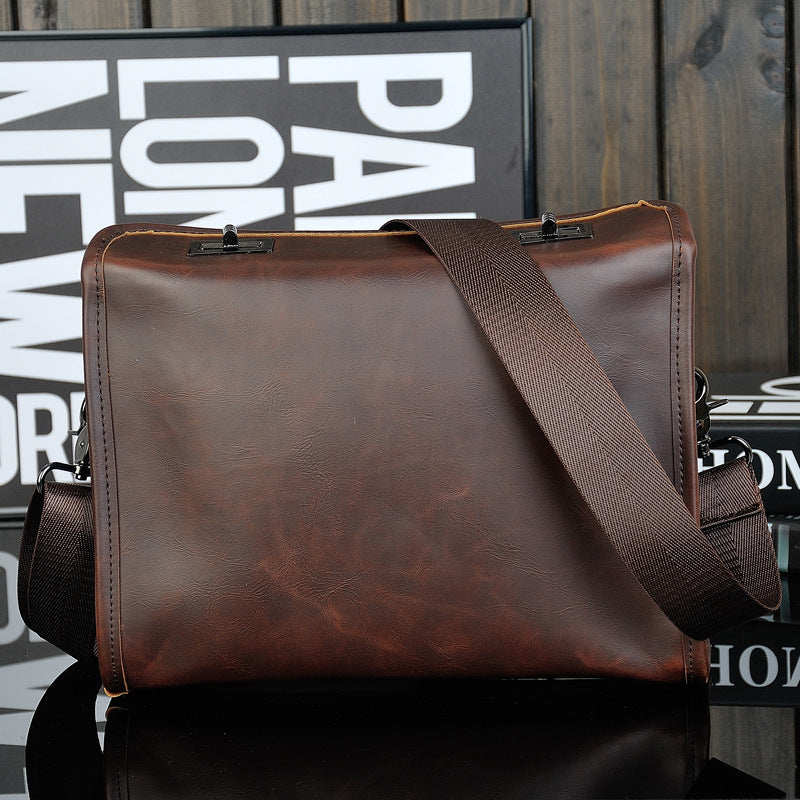 El bolso original Crazy Horse para hombre, venta al por mayor, bolso retro para hombre, bolso con cierre de doble giro, tendencias de diseño
