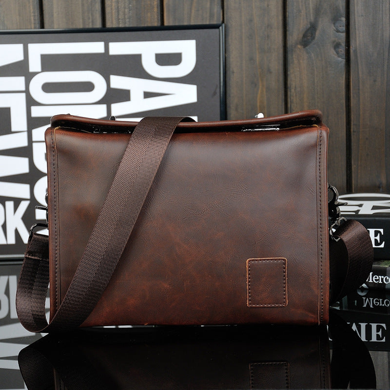 El bolso original Crazy Horse para hombre, venta al por mayor, bolso retro para hombre, bolso con cierre de doble giro, tendencias de diseño