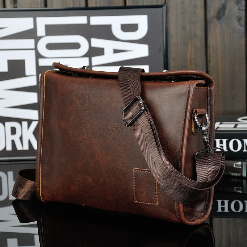 El bolso original Crazy Horse para hombre, venta al por mayor, bolso retro para hombre, bolso con cierre de doble giro, tendencias de diseño