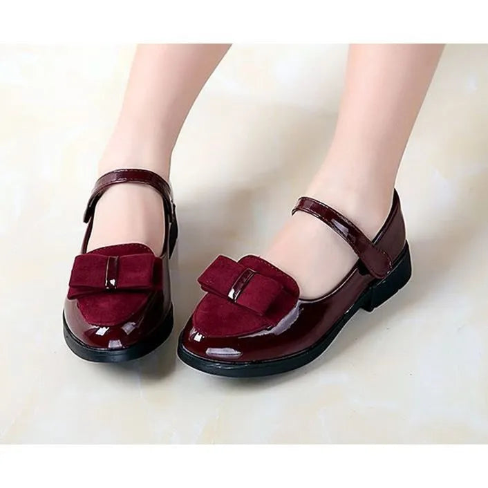 Zapatillas de deporte para niñas y niños, zapatos escolares de princesa de cuero para niñas