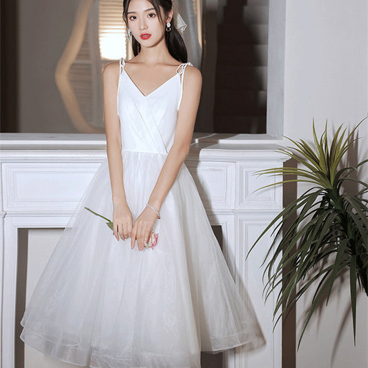 Gaulvpai Vestido de novia ligero para niña