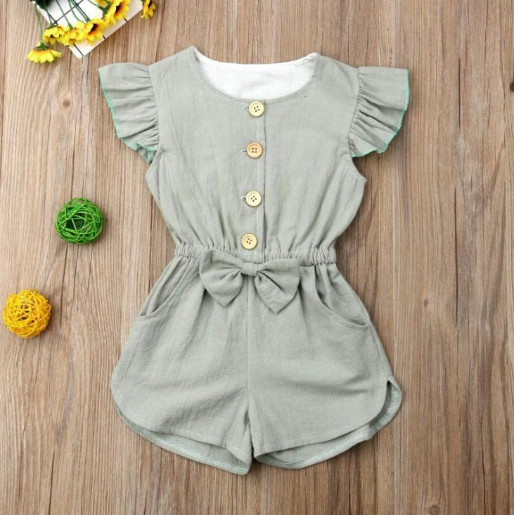 Ropa para niña pequeña, manga con volantes de verano para bebés y niñas