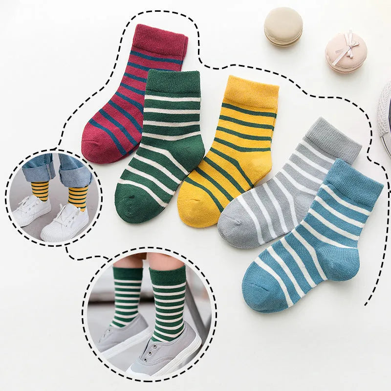 Paquete post otoño e invierno calcetines para niños calcetines deportivos 5 pares