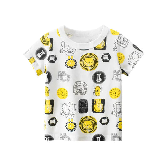 Camiseta de manga corta para niños, novedad de verano