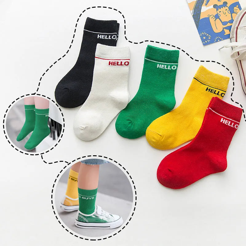 Paquete post otoño e invierno calcetines para niños calcetines deportivos 5 pares