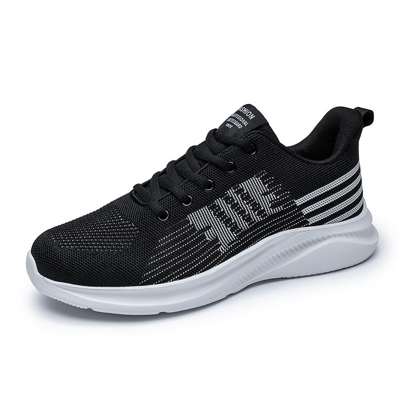 Zapatos casuales transpirables tejidos voladores de malla todo fósforo de moda para hombres