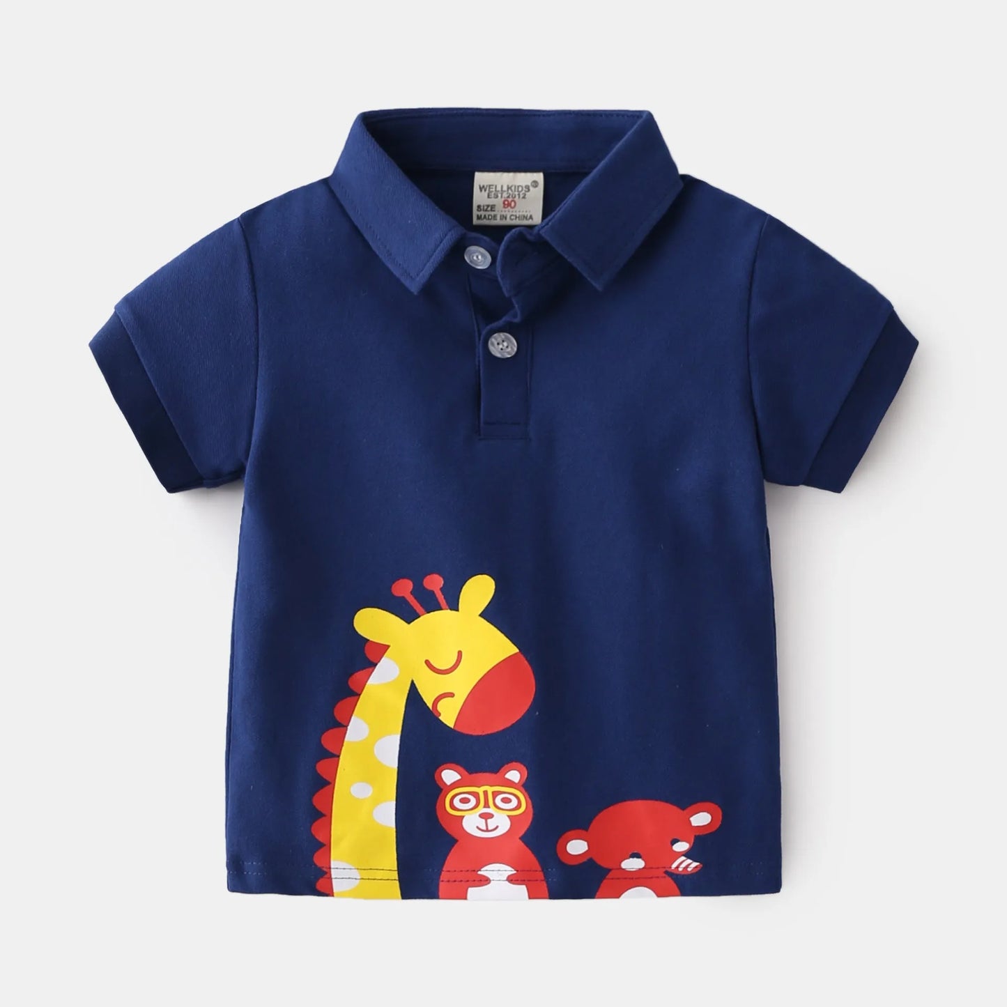 Camiseta casual sin capucha con dibujos animados lindos y animales para niño 