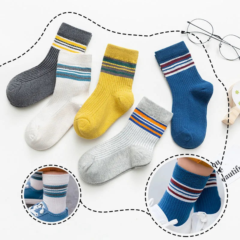 Paquete post otoño e invierno calcetines para niños calcetines deportivos 5 pares