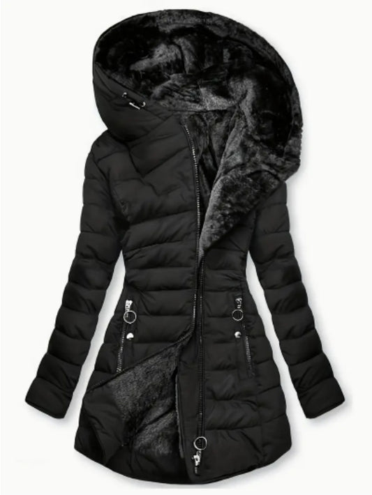 Zip-up Hoodie Puffy Coat