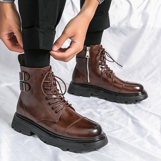 Novedades Botas Chelsea de caña media con cabeza redonda para hombre
