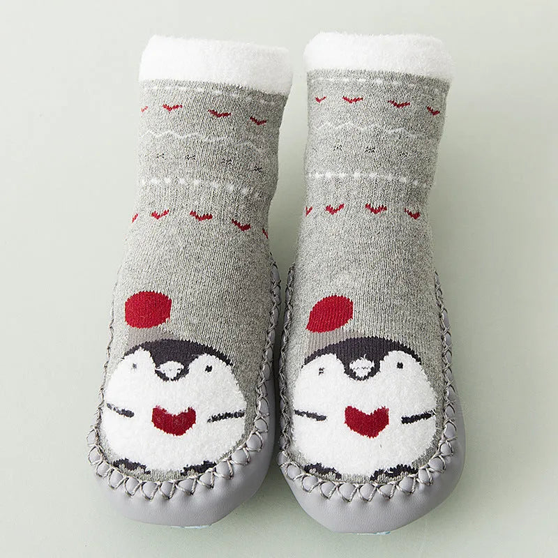 Nueva felpa del invierno, CALCETINES DEL NIÑO DEL BEBÉ de Terry, calcetines del piso de la prueba del resbalón para los niños