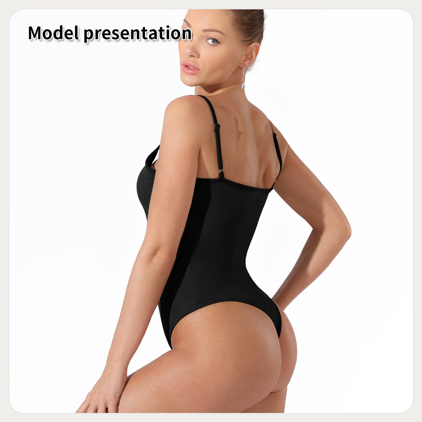 Body de color liso sencillo de moda para mujer