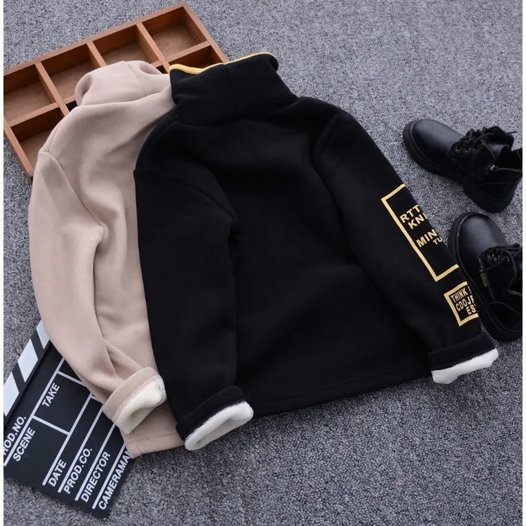 Camiseta de manga larga de invierno Suéter de cuello alto para niños