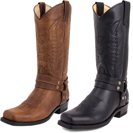 Botas de caballero para hombre de 45 cm con suela de tacón de madera hechas a mano y altura de mezclilla cada vez mayor