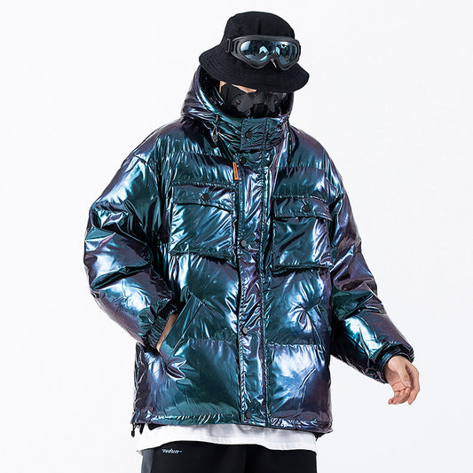Parkas tipo Cargo reflectantes oscuros, chaquetas para hombre, ropa informal estilo Hip Hop, chaquetas acolchadas, cazadora Harajuku, Parka, abrigos, ropa técnica