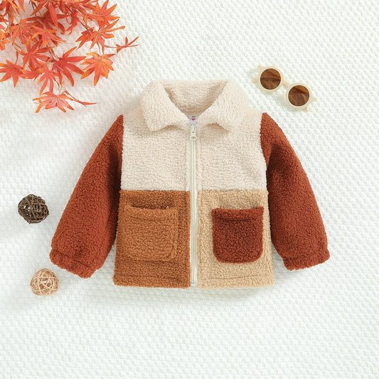 Nueva chaqueta polar polar linda con cremallera para niños