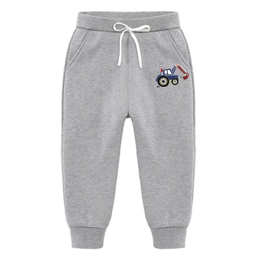 Backhoe Bulldozer Silver Fox - Pantalones deportivos de forro polar para niños