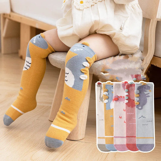 Calcetines tridimensionales por encima de la rodilla para bebés sin tacones para bebés y niños pequeños