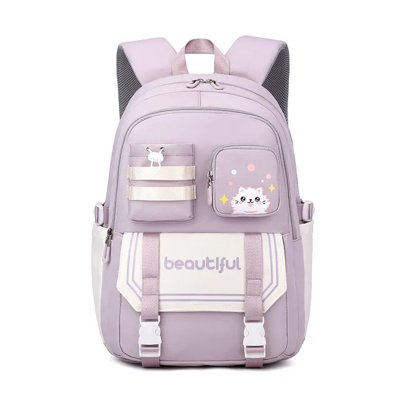 Mochila escolar de gran capacidad para niñas de escuela primaria linda