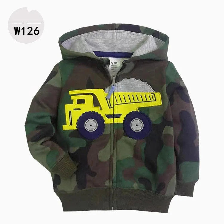 Sudadera con capucha y cremallera para niños.