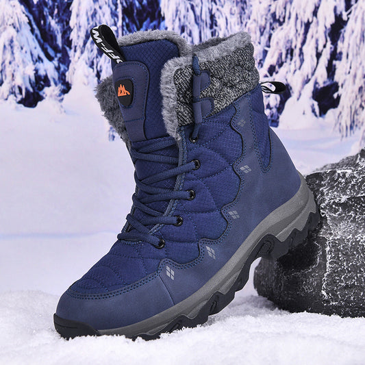 Botas altas con forro polar para uso diario y suela gruesa para hombre