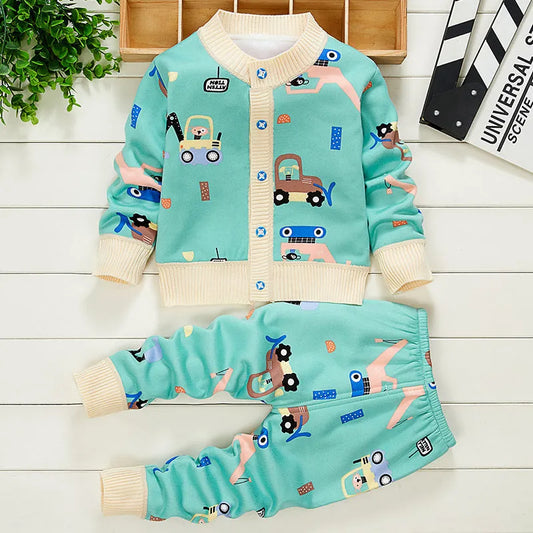 Deux pièces dessin animé bébé vêtements pour enfants plus pull en cachemire