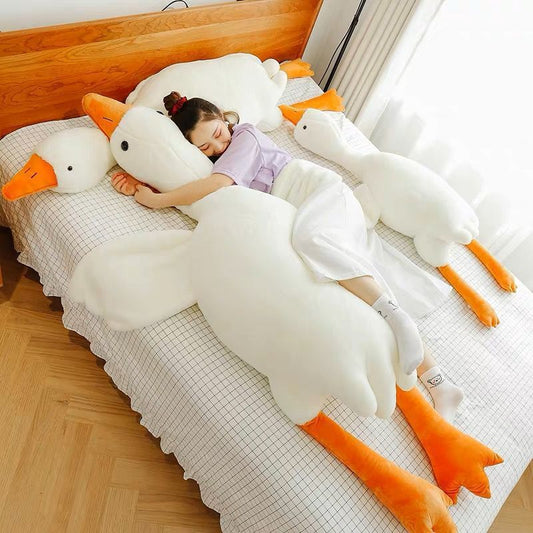 Lindo peluche de ganso blanco grande