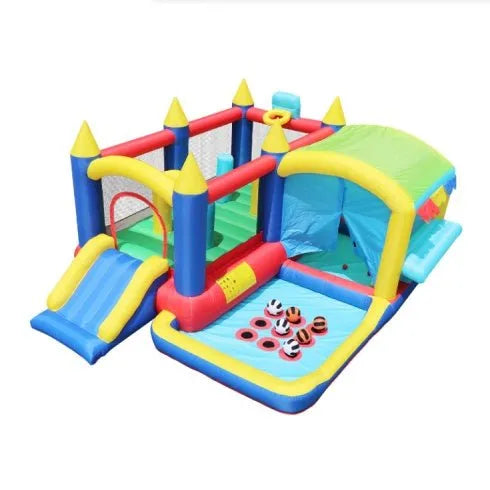 7 In 1 Inflatable Bounce House, Bouncy House With Ball Pit For Kids Indoor Outdoor Party Family Fun, Obstacles, Toddler Bouncy Castle With Ball Pit For Birthday Party Gifts - Enfance - Heureuse