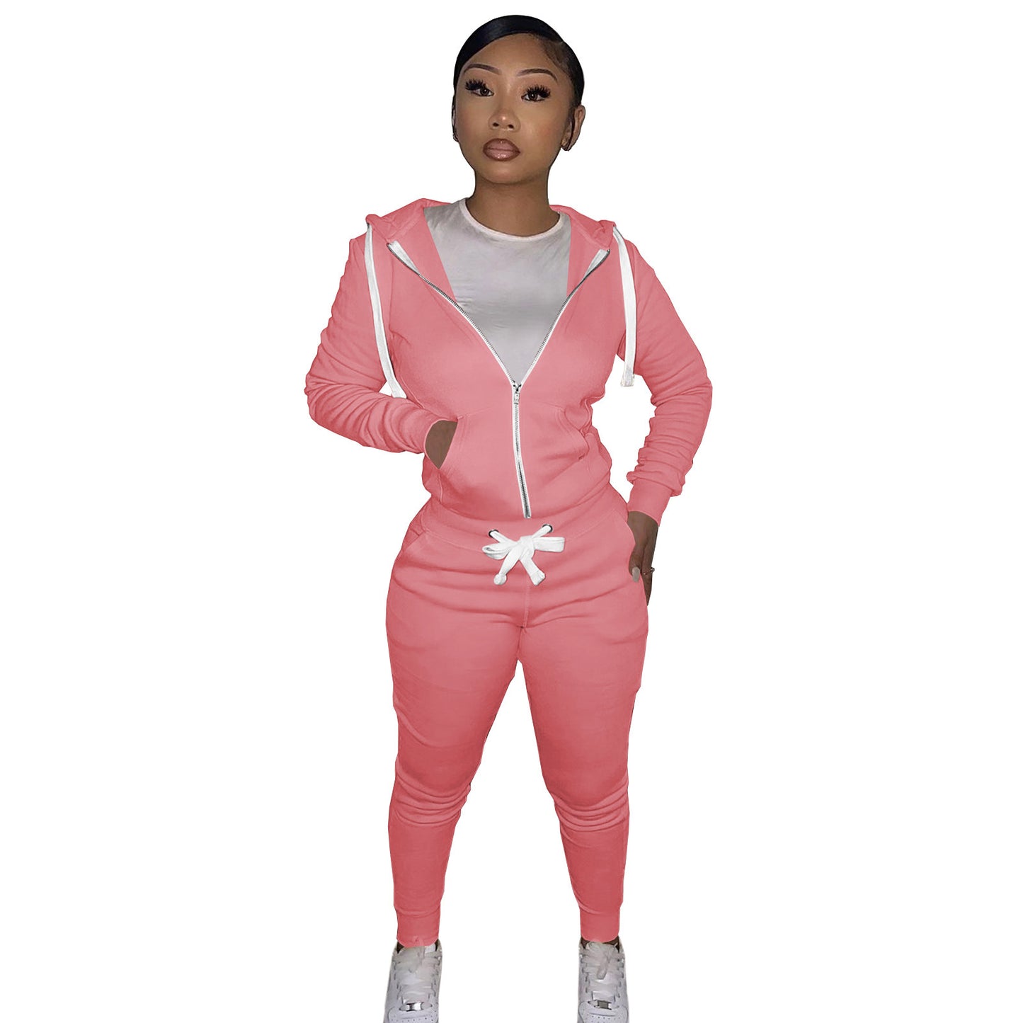 Women's Cotton Sweater Tight-fitting Two-piece Suit